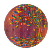 秋カラフルの木の感謝祭パーソナライズされた カッティングボード (正面)