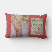 秋カラフルの木の赤 ランバークッション (裏面)