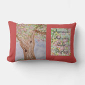 秋カラフルの木の赤 ランバークッション (正面)