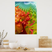 秋カラフルの木 ポスター (キッチン)