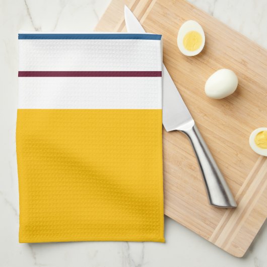 秋カラフルの桑の琥珀のストライプ キッチンタオル (四つ折り)