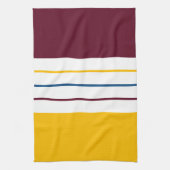 秋カラフルの桑の琥珀のストライプ キッチンタオル (縦)