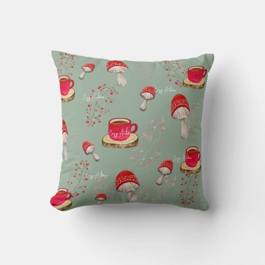 秋カラフルの水彩模様オーナメント クッション (正面)