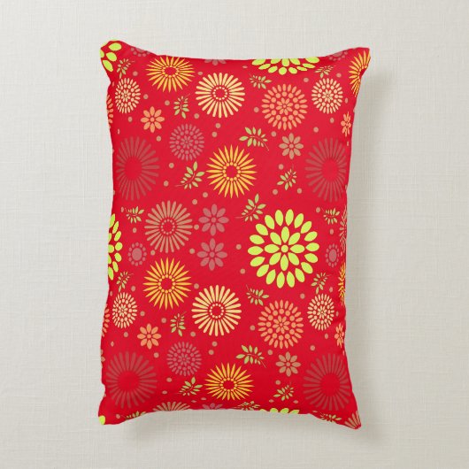 秋カラフルの花を暖かい色合いに アクセントクッション (裏面(縦))