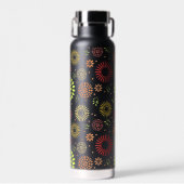 秋カラフルの花を暖かい色合いに ウォーターボトル (正面)