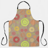 秋カラフルの花を暖かい色合いに エプロン (正面)