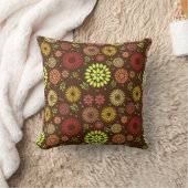 秋カラフルの花を暖かい色合いに クッション (ブランケット)