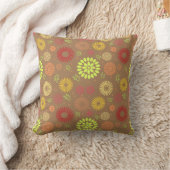 秋カラフルの花を暖かい色合いに クッション (ブランケット)