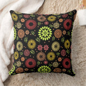 秋カラフルの花を暖かい色合いに クッション (ブランケット)