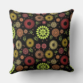 秋カラフルの花を暖かい色合いに クッション (裏面)