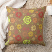 秋カラフルの花を暖かい色合いに クッション (ブランケット)