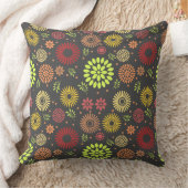 秋カラフルの花を暖かい色合いに クッション (ブランケット)