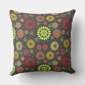 秋カラフルの花を暖かい色合いに クッション (裏面)
