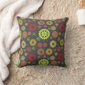 秋カラフルの花を暖かい色合いに クッション (ブランケット)