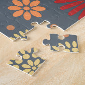 秋カラフルの花を暖かい色合いに ジグソーパズル (側面)