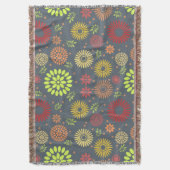 秋カラフルの花を暖かい色合いに スローブランケット (正面縦)