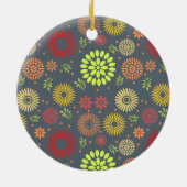 秋カラフルの花を暖かい色合いに セラミックオーナメント (裏面)