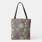 秋カラフルの花を暖かい色合いに トートバッグ (裏面)