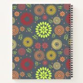 秋カラフルの花を暖かい色合いに ノートブック (裏面)