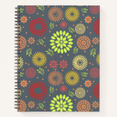 秋カラフルの花を暖かい色合いに ノートブック (正面)
