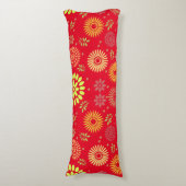 秋カラフルの花を暖かい色合いに ボディピロー (正面縦)