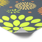 秋カラフルの花を暖かい色合いに ポスター (角)