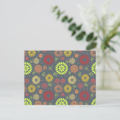 秋カラフルの花を暖かい色合いに ポストカード (スタンド正面)