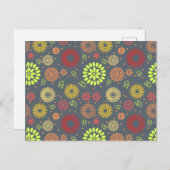 秋カラフルの花を暖かい色合いに ポストカード (正面/裏面)