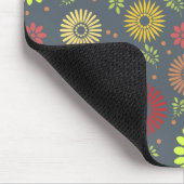 秋カラフルの花を暖かい色合いに マウスパッド (コーナー)