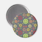 秋カラフルの花を暖かい色合いに マグネット (正面/裏面)