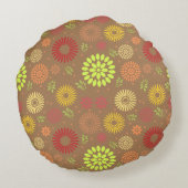 秋カラフルの花を暖かい色合いに ラウンドクッション (裏面)