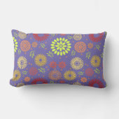 秋カラフルの花を暖かい色合いに ランバークッション (正面)