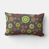 秋カラフルの花を暖かい色合いに ランバークッション (裏面)