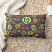 秋カラフルの花を暖かい色合いに ランバークッション (ブランケット)