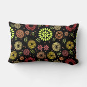 秋カラフルの花を暖かい色合いに ランバークッション (裏面)