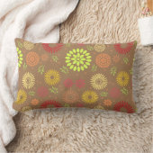 秋カラフルの花を暖かい色合いに ランバークッション (ブランケット)