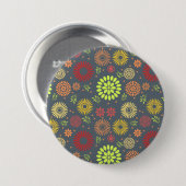 秋カラフルの花を暖かい色合いに 缶バッジ (正面&裏面)