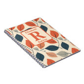 秋カラフルの葉モノグラムパーソナライズされた ノートブック (右側)