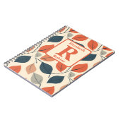 秋カラフルの葉モノグラムパーソナライズされた ノートブック (左側)