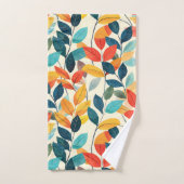 秋カラフルの葉型 バスタオルセット (ハンドタオル)