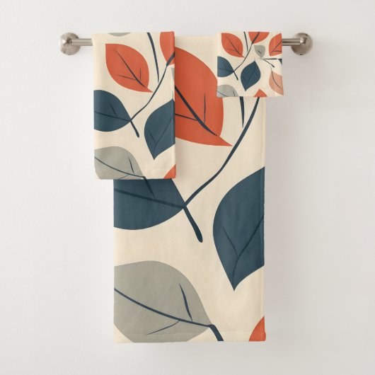 秋カラフルの葉型 バスタオルセット (インサイチュ)
