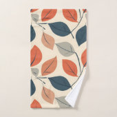 秋カラフルの葉型 バスタオルセット (ハンドタオル)