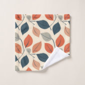 秋カラフルの葉型 バスタオルセット (ウォッシュタオル)