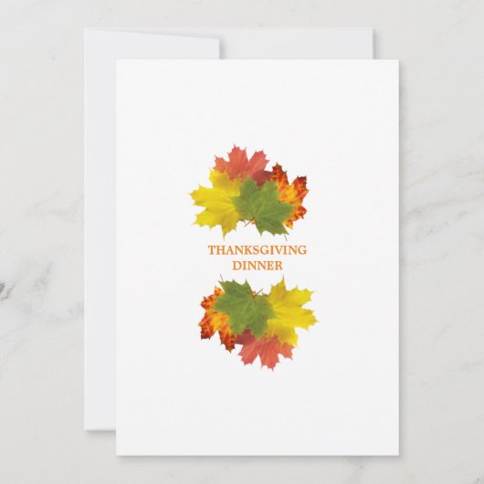 秋カラフルの葉感謝していに親しめるディナー 招待状 (裏面)