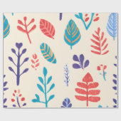 秋カラフルの葉 ラッピングペーパー (フラット)