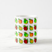 秋カラフルアップルパターン可愛い先生 コーヒーマグカップ (中央)