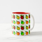 秋カラフルアップルパターン可愛い先生 マグカップ (正面右)