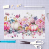 秋カラフルカボチャと花秋デコパージュ 薄葉紙 (クラフト)