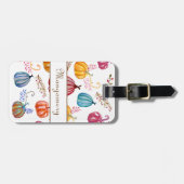 秋カラフルカボチャ名前をカスタムするラゲッジタグ ラゲッジタグ (正面横)