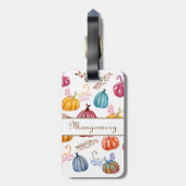 秋カラフルカボチャ名前をカスタムするラゲッジタグ ラゲッジタグ (裏面縦)